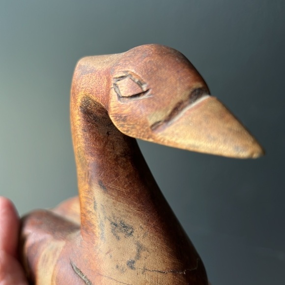 Carved Wooden Folk Art Bird Hand Whittled Outsider Art Farmhouse Decor Rustic - Picture 8 of 8